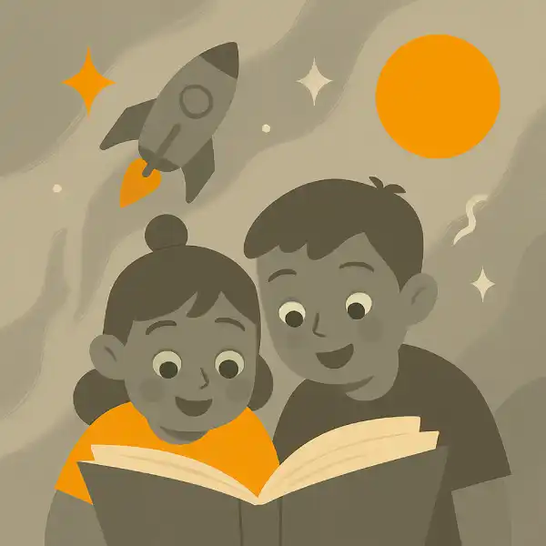 imagen de niños interesados por la lectura